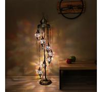 Asylove Turkish Floor Lamp, Mosaic Turkish Lamp, 7 GlobeFloor Lighting Standing Decorative Home Modern Designs Offer Handmade Glass 5 inch Globe - Total Dimensions 18 x 18 x 60 inch (Colorful)
