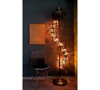 Asylove Turkish Mosaic Floor Lamp, 11 Globe Moroccan Standing Lamp, Authentic Home Decorations, Livingroom Lighting 5 İnch Globe Lamp, Total Dimensions 20 x 20 x 86 inch, (Colorfull)