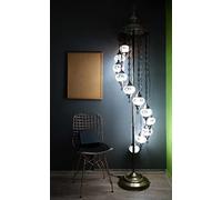 Asylove Turkish Mosaic Floor Lamp, 11 Globe Moroccan Standing Lamp, Authentic Home Decorations, Livingroom Lighting 5 İnch Globe Lamp, Total Dimensions 20 x 20 x 86 inch, (White)