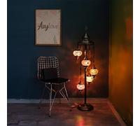 Asylove Turkish Mosaic Lamp Handmade 5 Globe Mosaic Floor Lamp Standing Lamps Floor Lamp for Decorative Lighting Home Designs Turkish Lantern Offer 5 inch Globe - Total Height 52 inch (Hotmix)