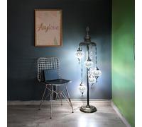 Asylove Turkish Mosaic Lamp Handmade 5 Globe Mosaic Floor Lamp Standing Lamps Floor Lamp for Decorative Lighting Home Designs Turkish Lantern Offer 5 inch Globe - Total Height 52 inch (White)