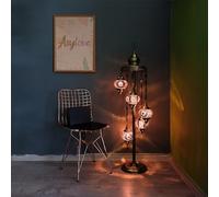 Asylove Turkish Mosaic Lamp Handmade 5 Globe Mosaic Floor Lamp Standing Lamps Floor Lamp for Decorative Lighting Home Designs Turkish Lantern Offer 5 inch Globe - Total Height 52 inch (Lillac-Purple)