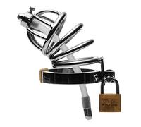 XR Master Series Bondage Asylum 6 Ring Locking Restrictive Male Chastity Cage