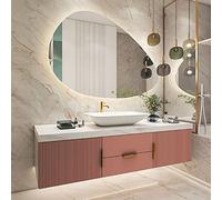 Asymmetl LED Bathroom Mirror with 3 Colors, Irregular Drop-Sd Makeup Mirror, Anti-Fog Lighted Wall & Vani Mirror, Perfect for Grooming & Beau.
