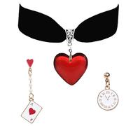 Asymmetric Poker Dangle Drop Earrings Personalized Queen of Heart Club Earrings Fun Rabbit earrings Hypoallergenic Clothing Jewelry Accessories, S, Metal, No Gemstone