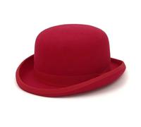 Asymmetric Top Hat Wool Felt Top Hat For Men Women Party Formal Fedora Bowler Hat Costume Magician Cap For Parties Events(Red,M(57cm))