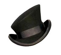 Asymmetric Top Hat Wool Hat Women Men Unisex Hat Steam Punk Hat Top Hat Fashion Ribbon Decorative Hat Christmas Trapper Hat (Black, One Size)