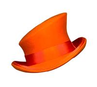 Asymmetric Top Hat Wool Hat Women Men Unisex Hat Steam Punk Hat Top Hat Fashion Ribbon Decorative Hat Hats Leather (Orange, One Size)