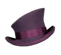 Asymmetric Top Hat Wool Hat Women Men Unisex Hat Steam Punk Hat Top Hat Fashion Ribbon Decorative Hat Women Hat (Purple, One Size)