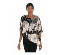 Asymmetric Woven Top Black/Beige - female - Frank Lyman - Blouses - Multicolor - 3XL - Blouses & Shirts 3XL