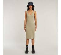 Asymmetric Zip Dress - Beige - Women XS