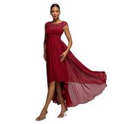 Asymmetrical Crochet and Pleated Dress Women's Goddiva Maxi Rouge 42