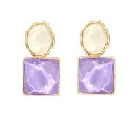 Asymmetrical Diamond Dangle Earrings for Women Double Color Irregular Geometric Stud Earrings for Girls Acrylic Drop Earrings Jewelry, Acrylic Zinc, Acrylic