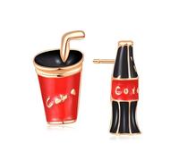 Asymmetrical Earrings Cute Soda Soft Drink Stud Earrings Christmas Birthday Jewellery Gift for Women Daughter Granddaughter Sister Friend Stainless Steel Post