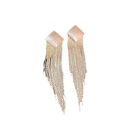 Asymmetrical Gold Diamond Earrings Lightweight Dangle Earrings Metal Fringe Earrings Designed for Delightful Clinking Sounds