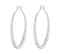 Asymmetrical Heart Hoop Earrings Saengthong Women Fashion 925 Sterling Solid Silver Ear Stud Hoop Earrings Wedding Jewelry Filled Small Hoop Earrings (White, One Size)