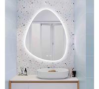 Asymmetrical Washbasin Led Mirror, Decorative Irregular Triangle Bathroom Mirror with Ligths, Aesthetic 3-Color Illuminated Home Decor for Makeup(Positive Hanging,120x75cm)