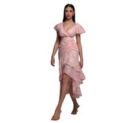 Asymmetrical Wrap Dress Women Goddiva Midaxi Rose 38