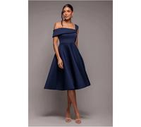 Asymmetrical Wrap Dress Women Goddiva Midi Bleu 44