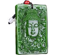 ASZHQUXIUAS Feng Shui Jade Necklace for Women and men Natural Green Jade Buddha Pendant Necklace, Gemstone Charm Jewelry Fashion Accessory 60x40x10mm 1pcs