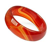 ASZHQUXIUAS Jade Bangle Bracelet with Bracelet Box, Classical Chinese Style Retro Red Stone Bangle for Teenager, Natural Jewelry for Birthday,64-66mm,(58)