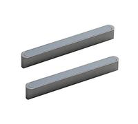 ASZHQUXIUAS Leather Handles, Blue Leather Furniture Handles with Aluminum Spacer, 2-Pack, Multiple Sizes(Hole Distance 128mm)