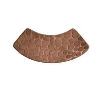 ASZHQUXIUAS Shower Mats, Non Slip Fan Shaped Curved Bath Mat Shower Bathroom Washable Polyester 30x60x100cm Coffee And Grey(Coffee)