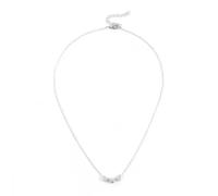ASZHQUXIUAS Silver Chain, Fashion Women Chain Necklace 3D Retro Simple Three Love Heart Pendant 1902-Gold(Silver)