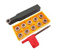 ASZLBYM 11pcs RPMT1204MOE R6 Indexable Carbide Milling Inserts Blade Milling Cutter with 5/8"/16mm SRDPN1616H12 Indexable Carbide Milling Tool Holder Metal Lathe Cutting Tools