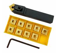 ASZLBYM 5/8 Inch Lathe Drill Bar MSDNN1616H12 16 mm Indexable CNC Lathe Excircle Lathe Tool Holder, and 10 Pieces SNMG120404-MA/SNMG432 Indexable Carbide Insert