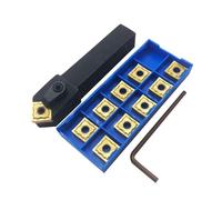 ASZLBYM 5/8" Indexable Insert Holder MSSNR1616K12 with 10 Square Carbide Replacement Inserts SNMG120404 SNMG431