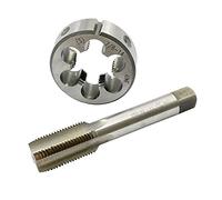 ASZLBYM 7/8-14 HSS Tap and Die Set， UNF Machine Thread Tap and UNF Round Thread Die Right Hand