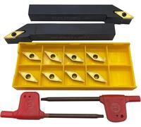 ASZLBYM SVJCR1212H11 SVJCL1212H11 1/2 Inch 12 mm Indexable CNC Lathe Lathe Chisel External Lathe Holder and 10 Pieces VCMT110304 / VCMT32.51 Carbide Indexable Inserts