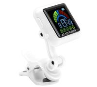 AT-102 Clip-On Guitar Tuner, USB-Rechargeable with Built-In for Violin, Ukulele, Bass, and Guitar (White)