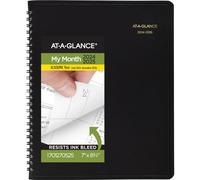 AT-A-GLANCE 2024-2025 Academic Planner, Monthly Appointment Book, 7" x 8-3/4", Medium, Pocket, Flexible Cover, Black (7012705)