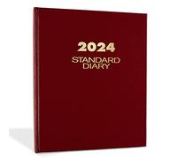 AT-A-GLANCE 2024 Daily Diary, Standard Diary, 7-1/2" x 9-1/2", Medium, Hardcover, Red (SD3741324)