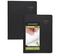 AT-A-GLANCE 2024 Daily Planer, Eight Person Appointment Book, Quarter-Hourly 2 Volume Set, 8-1/2" x 11", Large, Black (702120524)