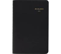 AT-A-GLANCE 2024 Daily Planner, Hourly Appointment Book, 5" x 8", Small, 24-Hour, Black (702030524)