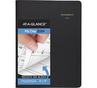 AT-A-GLANCE 2024 Daily Planner, Two Person Quarter-Hourly Appointment Book, 8" x 11", Large, Black (702220524)