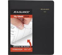 AT-A-GLANCE 2024 Weekly Planner & Appointment Book, 8-1/4" x 11", Large, Black (709500524)