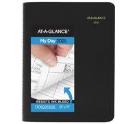 AT-A-GLANCE 2025 Appointment Book Planner, Daily, Four Person Group Planner, 8" x 11", Large, Quarter-Hourly, Black (708220525)