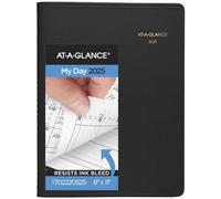 AT-A-GLANCE 2025 Appointment Book Planner, Daily, Two Person Group Planner, 8" x 11", Large, Quarter-Hourly, Black (702220525)