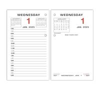 AT-A-GLANCE 2025 Desk Calendar Refill, Daily, 3-1/2" x 6", Standard, Loose-Leaf (E0175025)