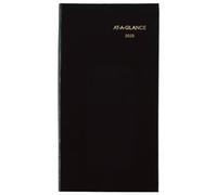 AT-A-GLANCE 2025 Fine Diary, Weekly & Monthly Diary, 3" x 6", Pocket Size, Black (72020525)
