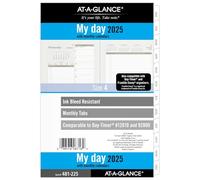 AT-A-GLANCE 2025 Planner, Daily, 5-1/2" x 8-1/2", Desk Size, Two Page Per Day Refill, Loose-Leaf (481-225-25)