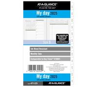 AT-A-GLANCE 2025 Planner, Daily & Monthly, 3-3/4" x 6-3/4", Portable Size, Two Page Per Day Refill, Loose-Leaf (471-225-25)