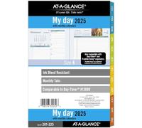 AT-A-GLANCE 2025 Planner, Daily & Monthly, 5-1/2" x 8-1/2", Desk Size, Two Page Per Day Refill, Loose-Leaf, Zenscapes (281-225-25)