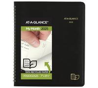 AT-A-GLANCE 2025 Planner, Monthly, 7" x 8-3/4", Medium, Recycled, Black (70120G0525)