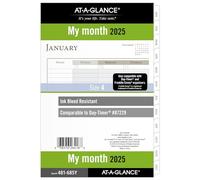 AT-A-GLANCE 2025 Planner Refill, Monthly, 5-1/2" x 8-1/2", Desk Size, Loose-Leaf (481-685Y-25)
