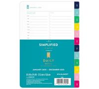 AT-A-GLANCE 2025 Planner Refill, Simplified by Emily Ley, Daily, 5-1/2" x 8-1/2", Desk Size, One Page Per Day Refill (EL100-4311-25)